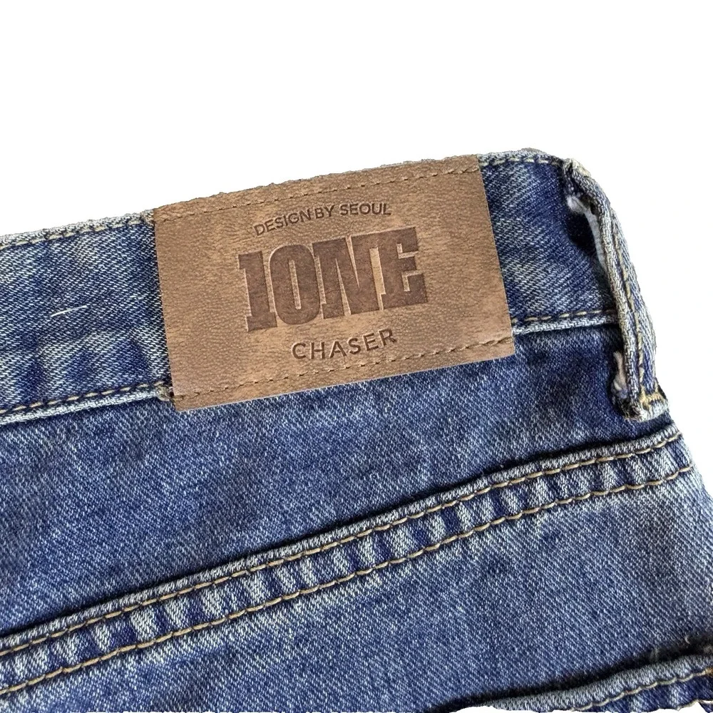 10NE Chaser Womens Jeans High Rise‎ Straight Leg Denim Blue Cotton Retro Large